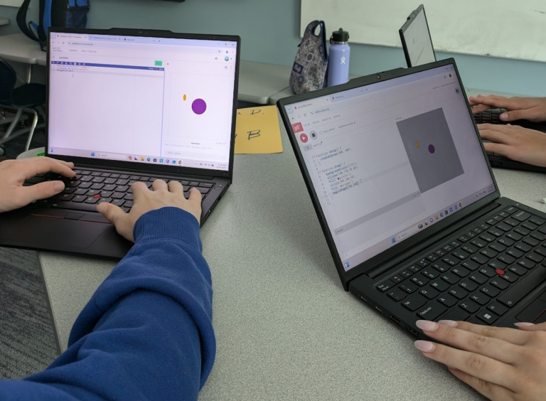 python on the left, p5.js on the right